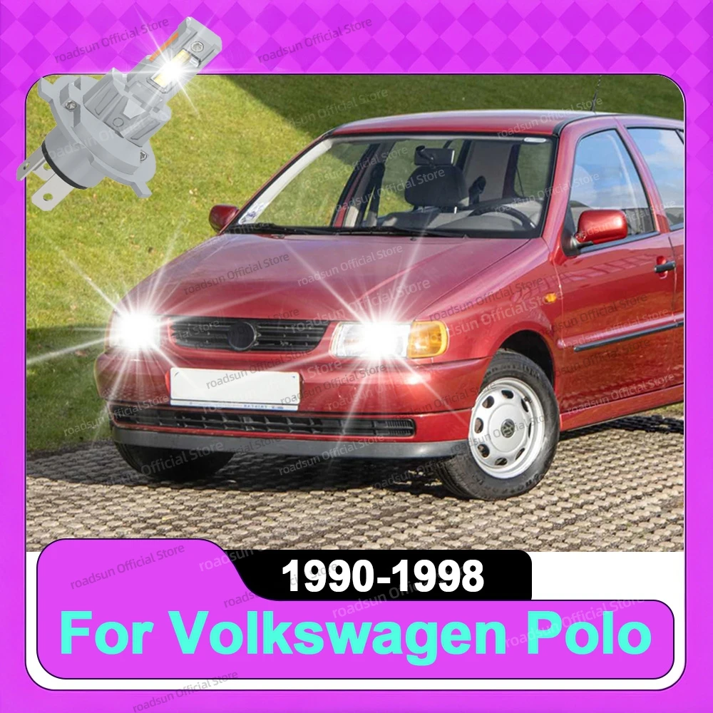 

2Pcs LED Lights 30000LM H4 6000K Headlight Bulb Car Lamp Plug&Play For Volkswagen Polo 1990-1998 1994 1995 1996 1997
