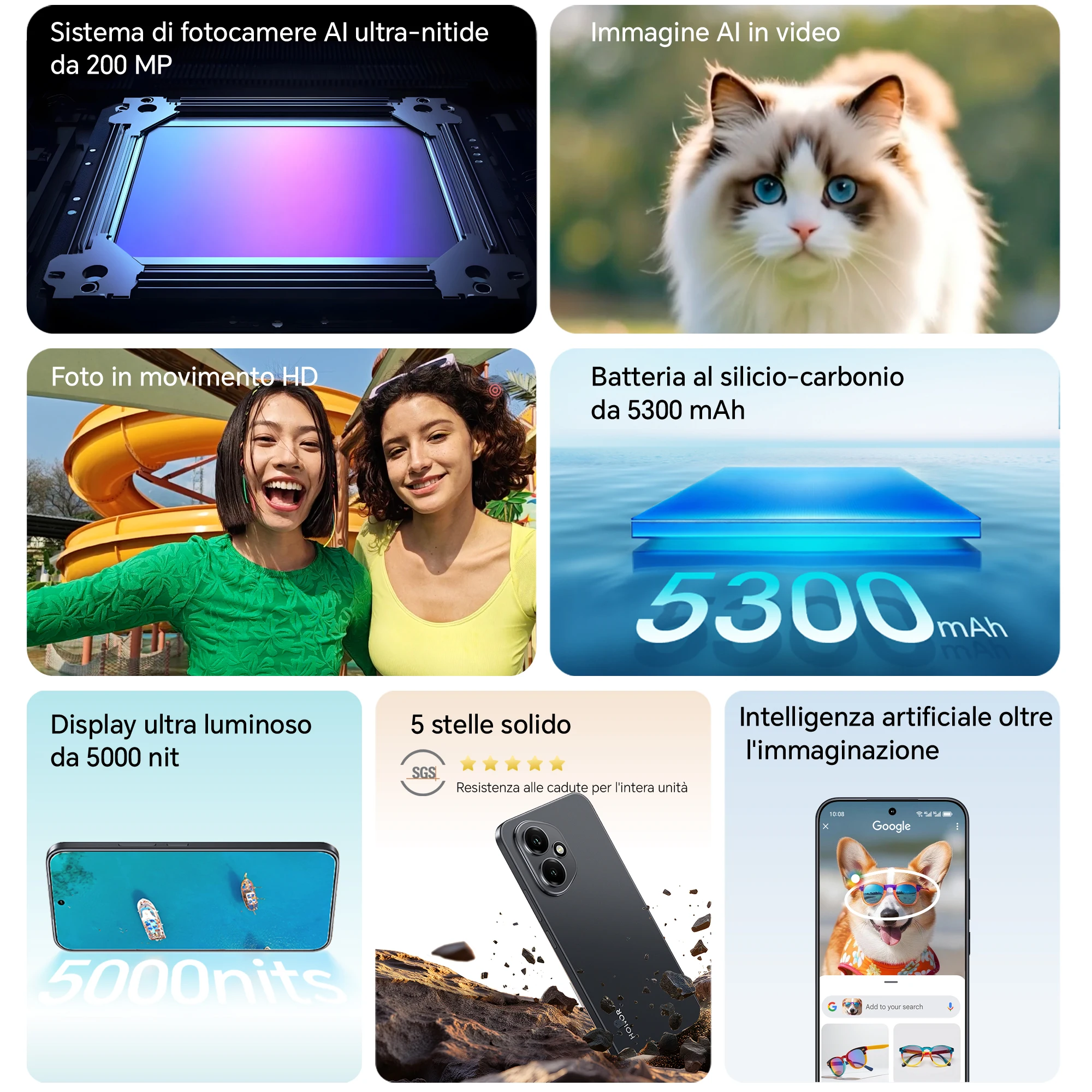HONOR 400 5G, Teléfono Inteligente con Doble SIM y NFC, Fotografía IA de 200MP, Pantalla AMOLED de 6.55 Pulgadas con Protección Ocular, Batería de 5300mAh, Snapdragon 7 Gen 3, Android 15 3