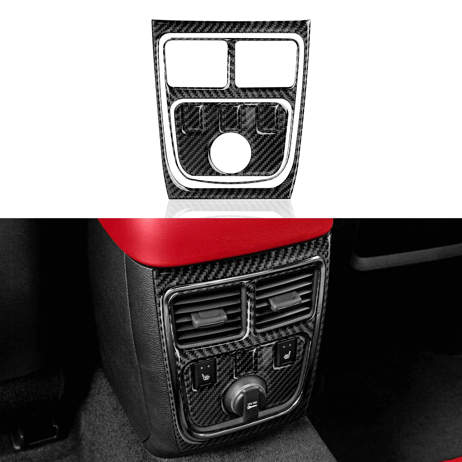 Carbon Fiber Trim Car Window Lift Switch Cover Sticker for Chrysler 300 / Dodge Charger 2011 - 2023 interior Accessories