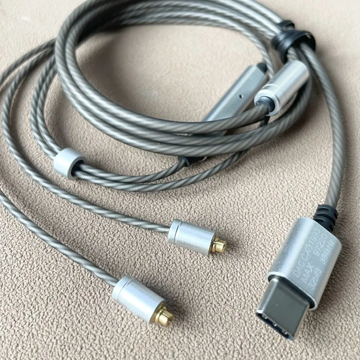 MMCX Silvered Cable 32Bit CX31993 And MAX97220 Type-c Earphone Replaced Cable For Shure SE215 SE535 UE846 SE315