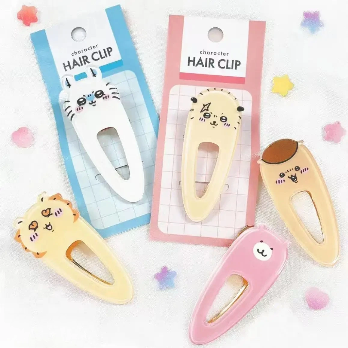 Kawaii Chiikawas Character Hair Clips Cute Cartoon Acrylic Duckbill Clips Funny Anime Hair Accessories for Daily Use