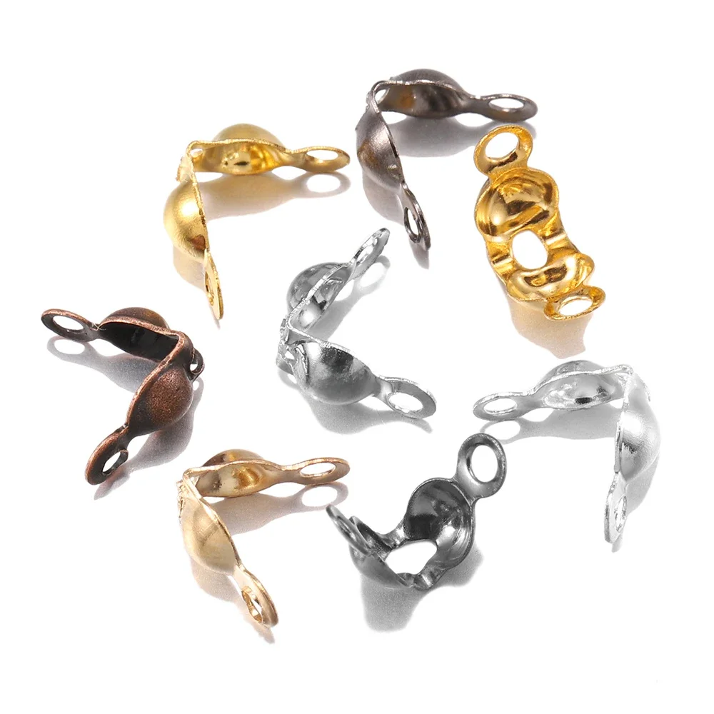 100-200 pièces connecteur fermoir raccord 4*7mm chaîne à billes Calotte fin sertissages perles connecteurs composants pour bricolage fabrication de bijoux Supplie
