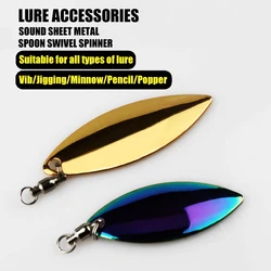 FLASH TAIL LURE ACCESSORIES NOISY SPOON REFLECTIVE WILLOW LEAF DAZZLE COLOR SWIVEL SPINNER VIB JIGGING MINNOW PENCIL SUITABLE