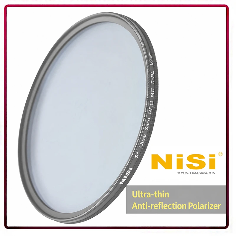 62mm Ultra Slim PRO MC C-PL Polarizer Filter, HD Optical Glass Double Multi-Coated Anti-Reflection Camera Filter