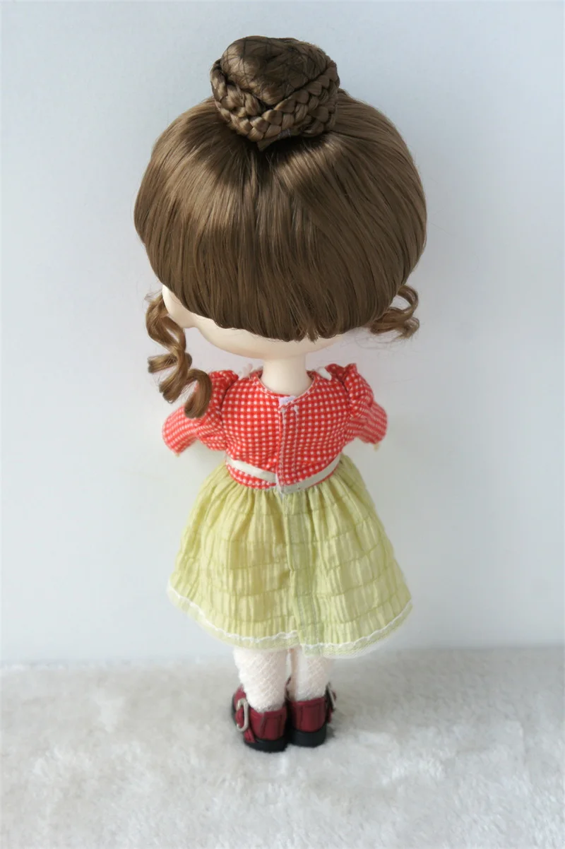 JD166 Pretty Ballet BJD Synthetic Mohair Wig For Size 10-11inch Head Circumference 26-28CM Hair Popular 18"AG Doll Accessories