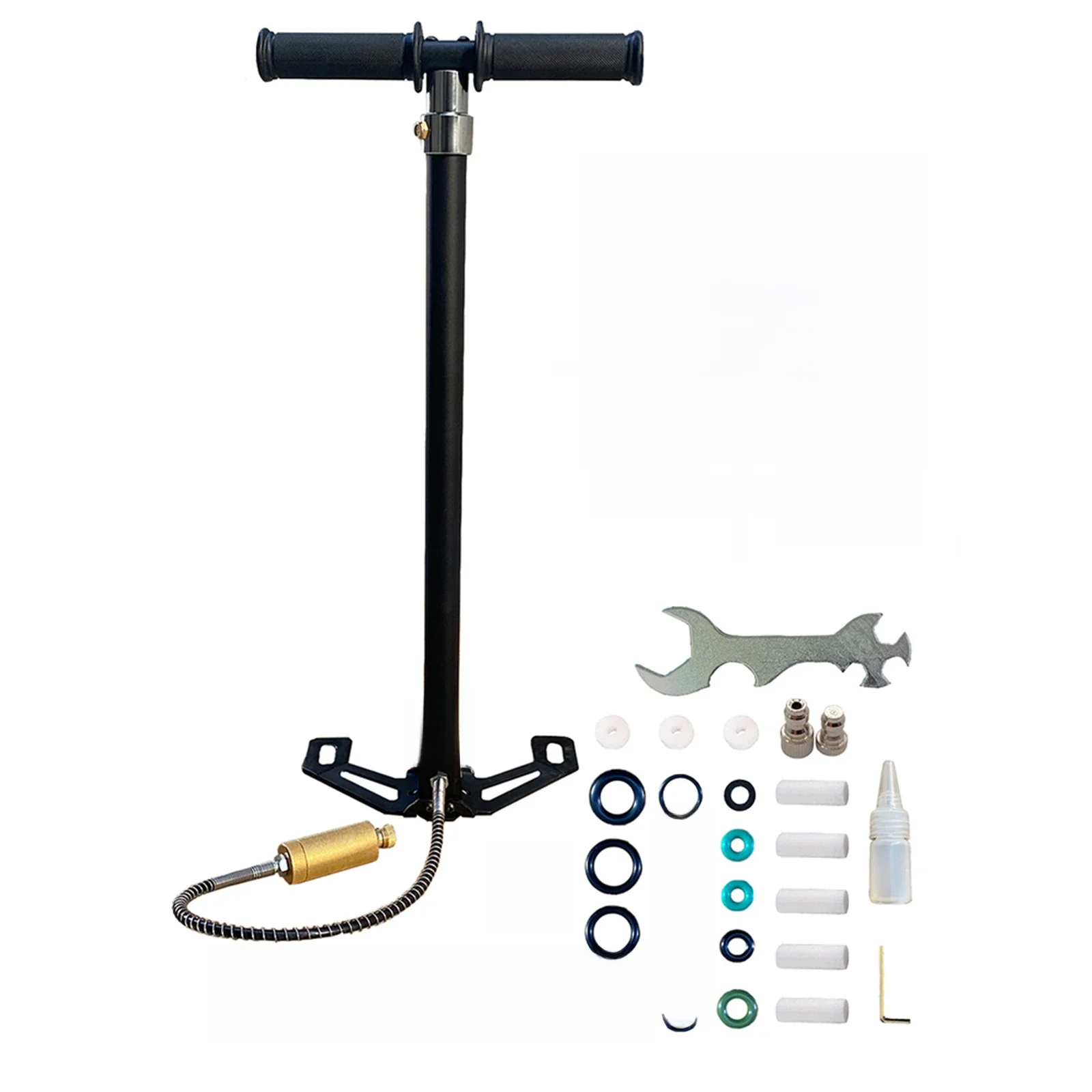 AliExpress nuoge NUOGE 30mpa 4500Psi 4 Stage PCP Hand Pump Air Compressor High Pressure 300bar Operated HPA Tank Hunting Car Bicycle