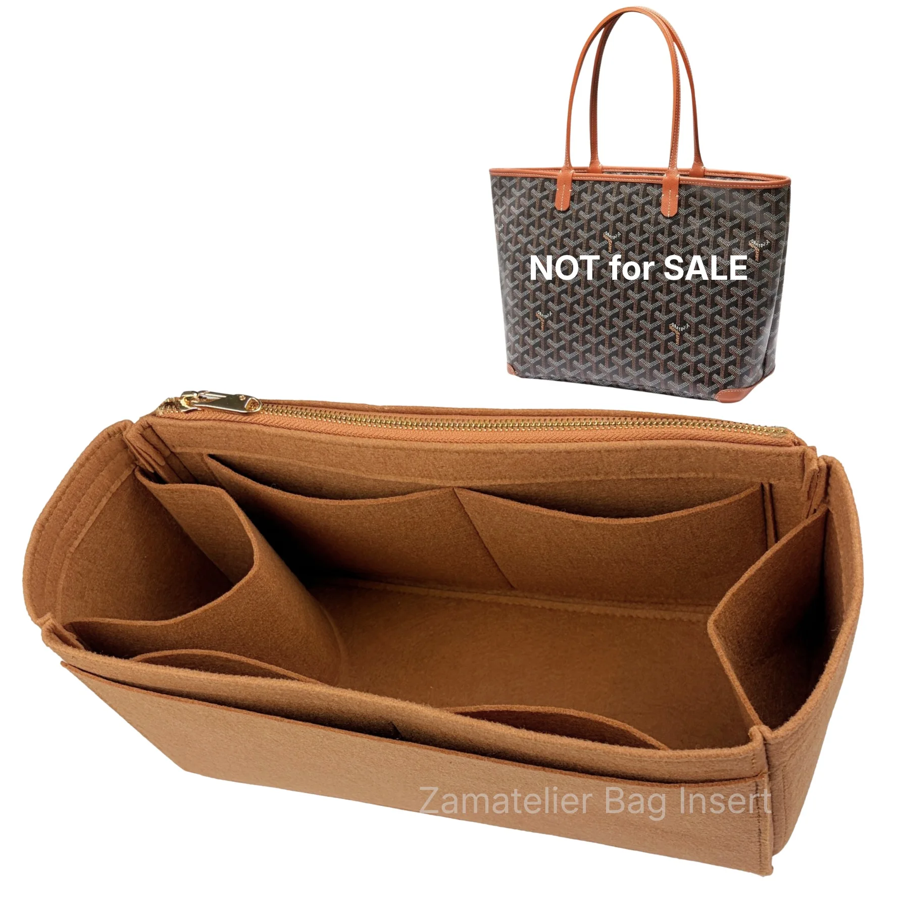 Fit for Goyard Artois PM/MM/GM Tote, Bag Organizer Purse Insert, Shopping Bag Felt Liner with Water Holder Base Shaper