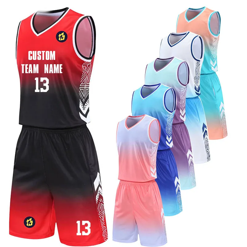 Quick Dry Basketball Jersey e Shorts Conjunto para Homens e Mulheres, Custom Made Vestuário, Uniforme para Crianças, Crianças, Meninos, Meninas, Novo, DIY, 23-24