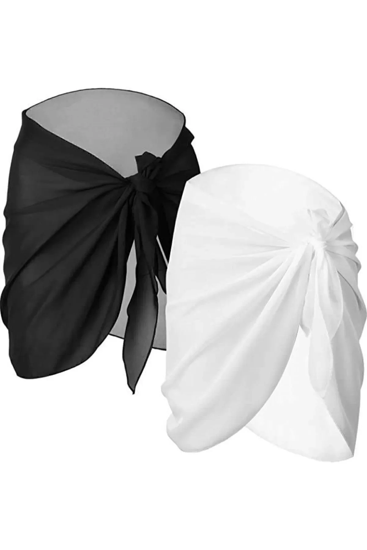 

2-piece Tulle Pareo Set 123 length 50 cm width black and white