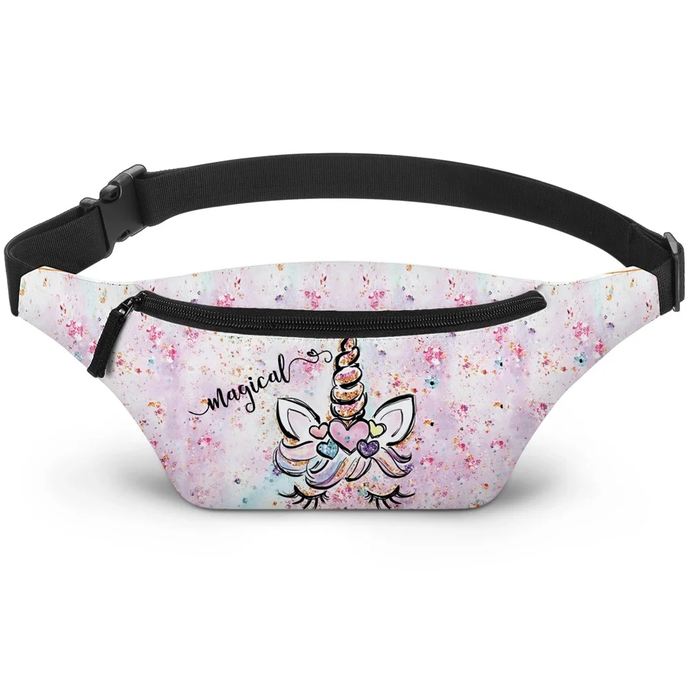 Dziewczęca torba podróżna Unicorn Fanny Pack dla dzieci - torba na pasek Crossbody Sport Running Camping Trip Prezent świąteczny dla dziewczynek — zdjęcie 2