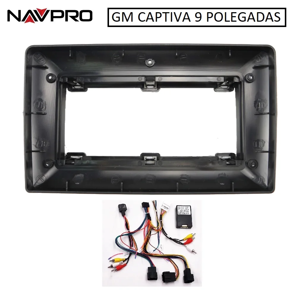 GM CAPTIVA Moldura/Fascia e cabos de conexão para instalação de central multimidia 9"   NAVPRO CASKA