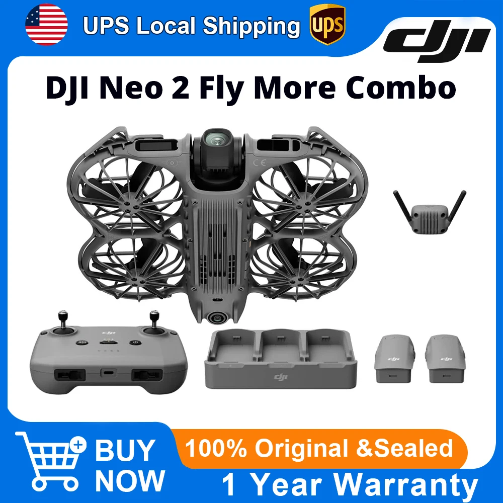DJI Neo 2 Fly More Combo Drones with a Camera and 3 Batteries Charging Hub 151g Ultralight Mini Drone 4K Professional Imaging 100FPS Slow Motion Omnidirectional Obstacle Sensing