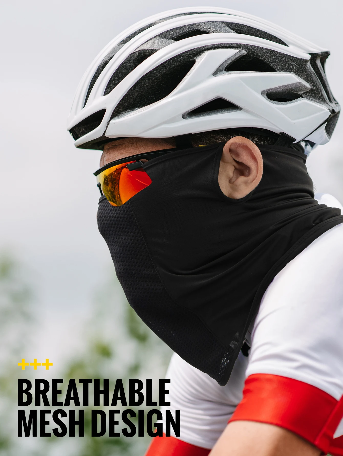 WRELS 1/2/3 Stück Fahrrad-Gesichtsmaske Feuchtigkeitsableitende Kühlende Nackenwärmer Atmungsaktive Schnelltrocknende Sonnen-, Wind- und Staubschutzmaske – Detail 2