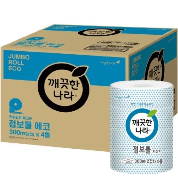 [Same day release] Clean country 2 layers Eco jumbo roll 300M 4 Roll 1 pack