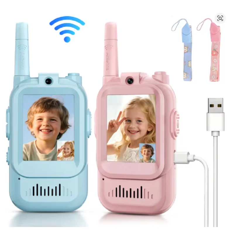 2 حزمة طفل فيديو لاسلكي تخاطب مع HD دعوة دفع إلى الحديث لعبة هدية عيد ميلاد للتخييم في الهواء الطلق السفر الطفل الوالدين الاتصالات