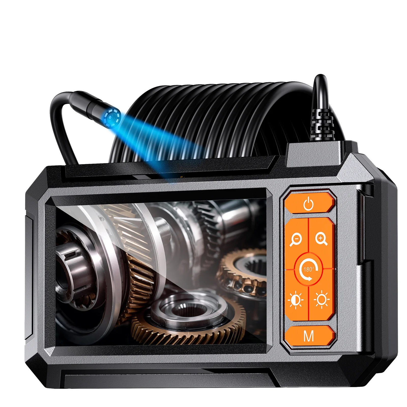 Industrial Endoscope Camera 8mm HD1080P 4.3inch IPS Screen 1080P Pipe Inspection Camera for Car Repair IP67 Waterproof 8 LEDS