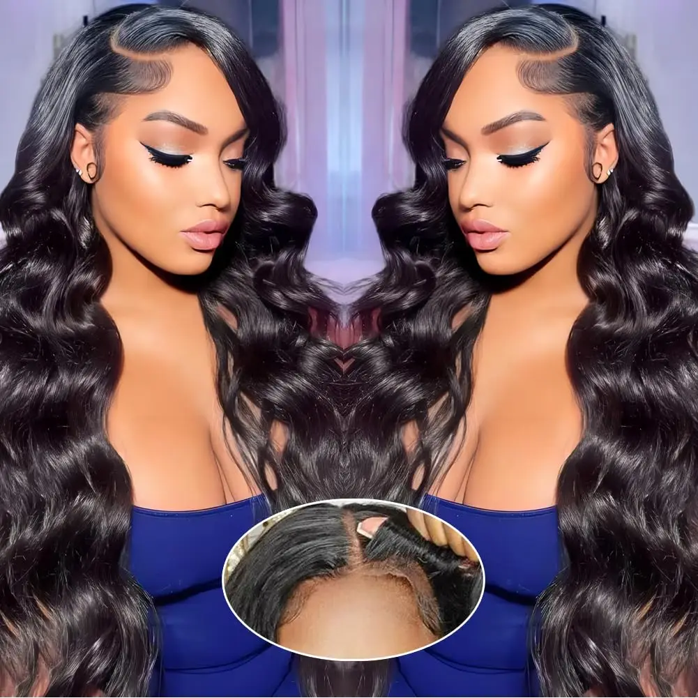 30Inch Glueless Wigs Human Hair Pre Plucked Pre Cut 180% Density Glueless Wig 6x4 Body Wave Lace Front Wigs Human Hair for Women