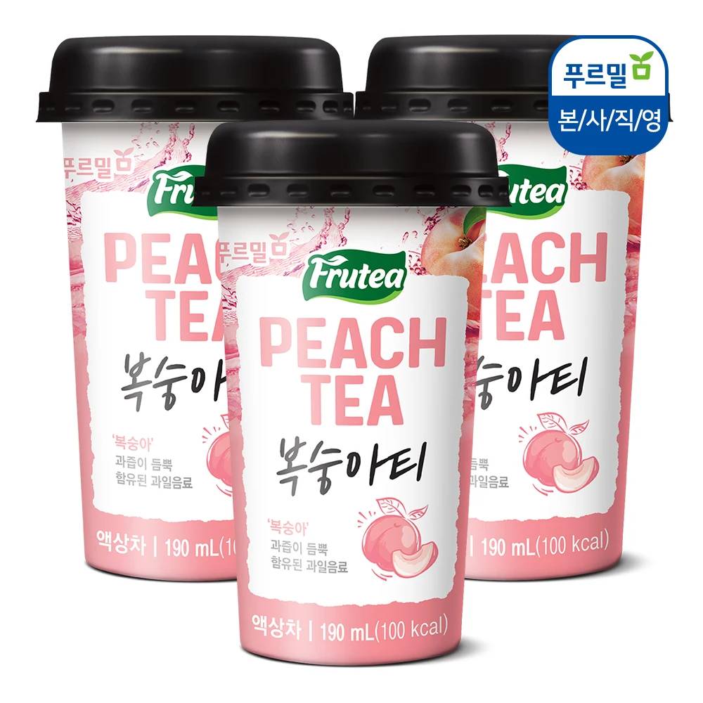 Purmilpurti Peach Tea Liquid Tea Cup Drink 190 mlX10 Pct 2 Box