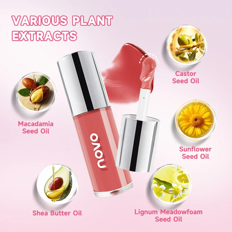 Mirror Glossy Lip Gloss Moisturizing และ Long-Lasting Non-Stick Cup ลิปสติก,สีเข้มข้น,blush, Brightening และ Plumping,
