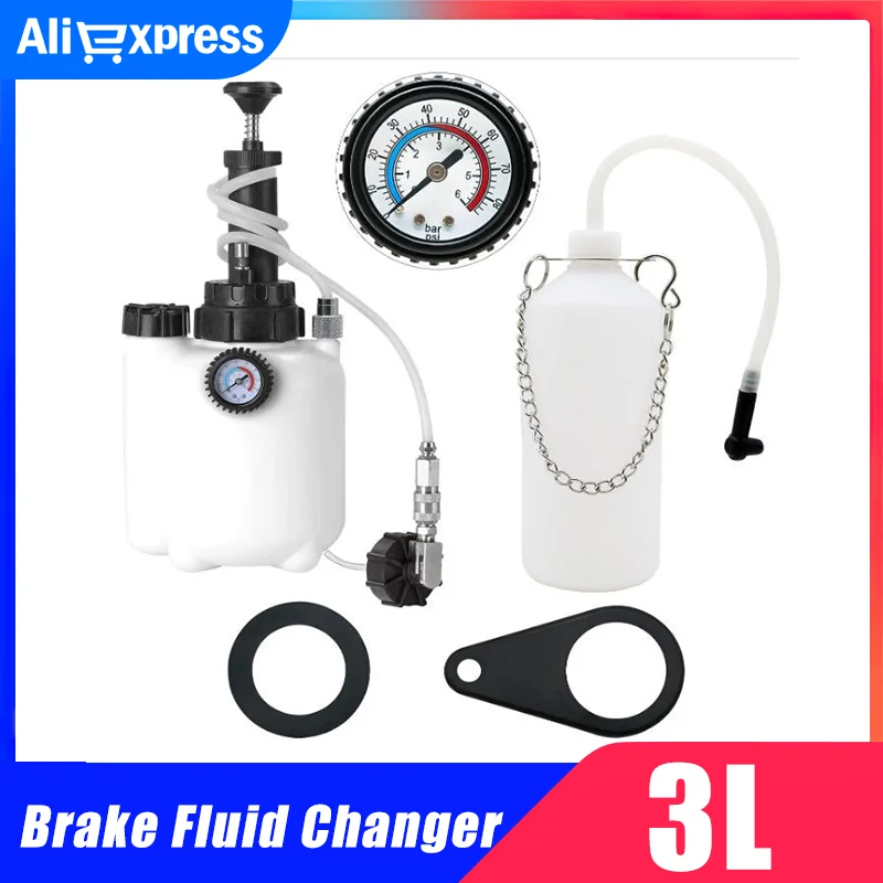 3L Manual Car Brake Oil Pot Replacement Tool Auto Brake Bleeder Large Capacity Hydraulic Fluid Oil Changer For Brake Bleeding Ki