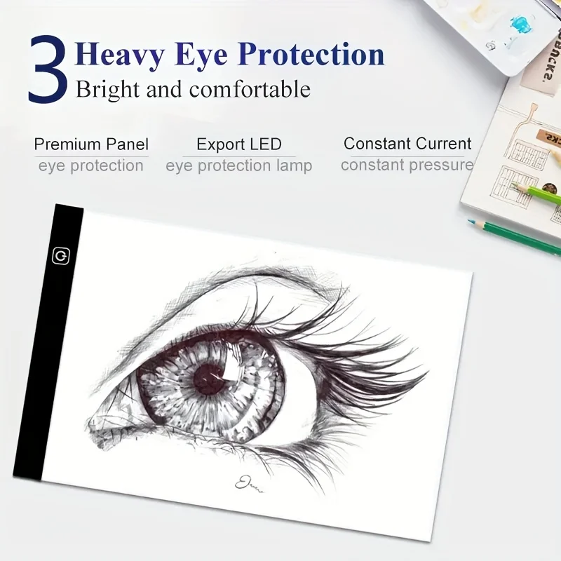 Dimmable LED Drawing Copy Pad, Bloco de Escrita, Pintura e Rastreamento, Arte Eletrônica USB, Holiday Gift, A4, A5