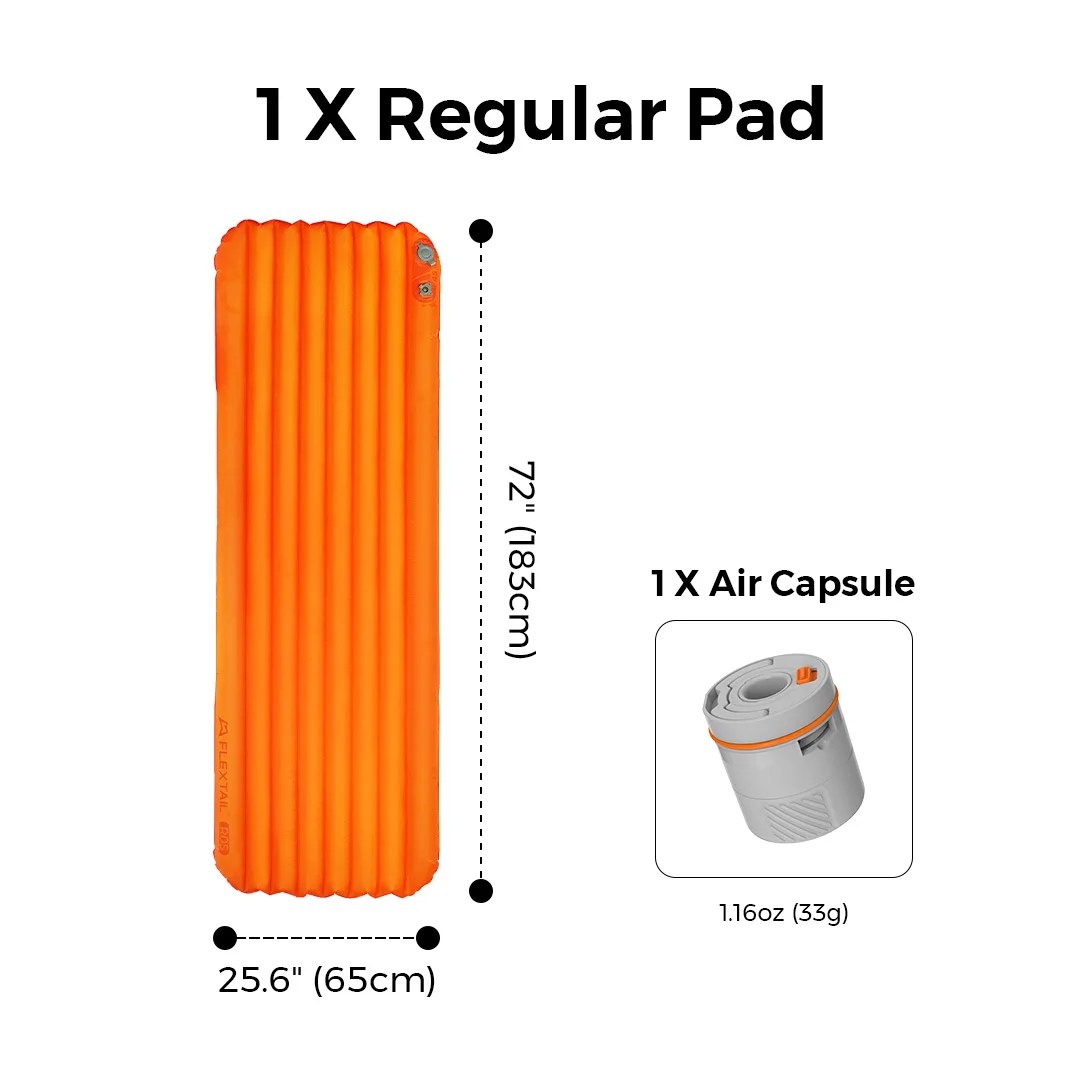FLEXTAIL TINY SLEEPING PAD - Geïsoleerd slaapmatje met ingebouwde pomp, automatische inflatie/aflatie, lichtgewicht ontwerp