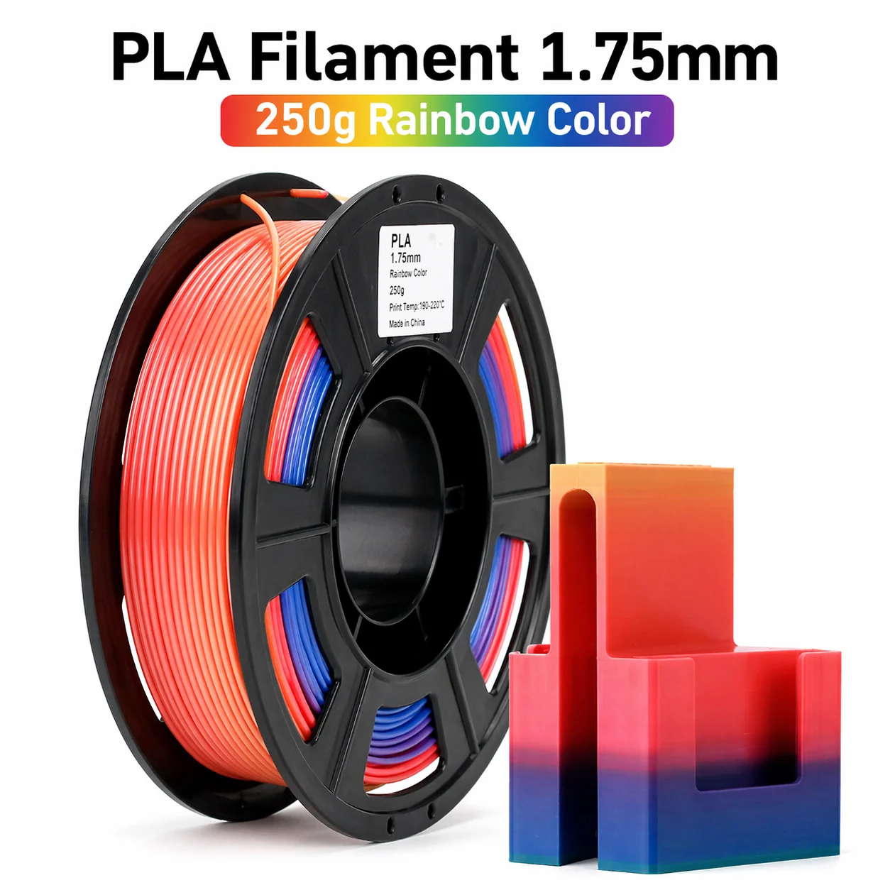 

PLA 3D Printer Filament 1.75mm 250g Easy Print Low Warping High Accuracy ±0.02mm Smooth No Tangle Bright Colors for FDM Printers