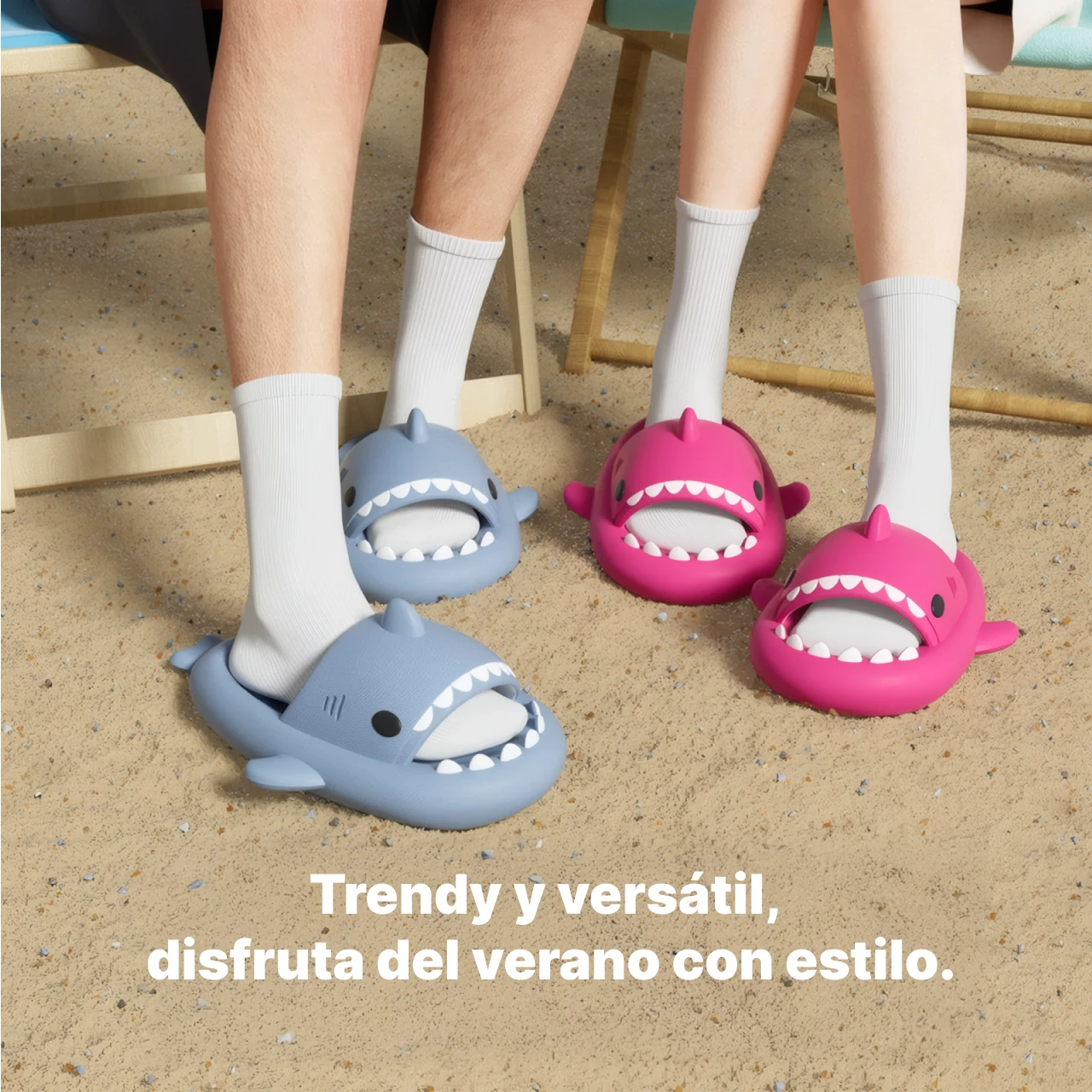 Pantuflas de EVA con Diseño Tiburón – Sandalias de Playa Antideslizantes para Interior y Exterior
