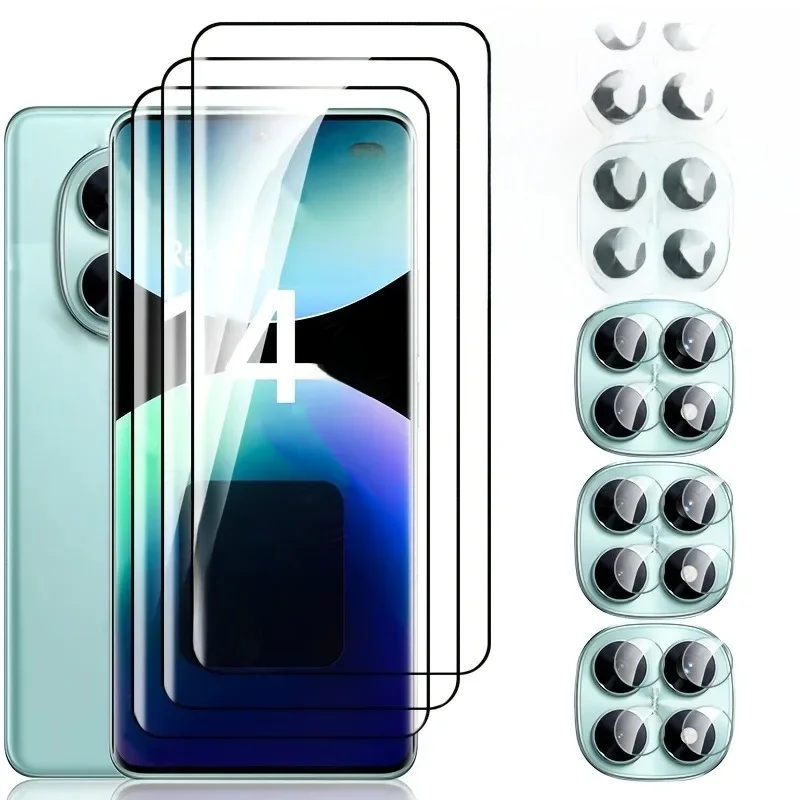 Verre trempé incurvé 6 en 1 avec Film d'objectif d'appareil photo pour Xiaomi Redmi Note 14 Pro 13 12 Pro Plus 11 10 Pro Max Film de verre