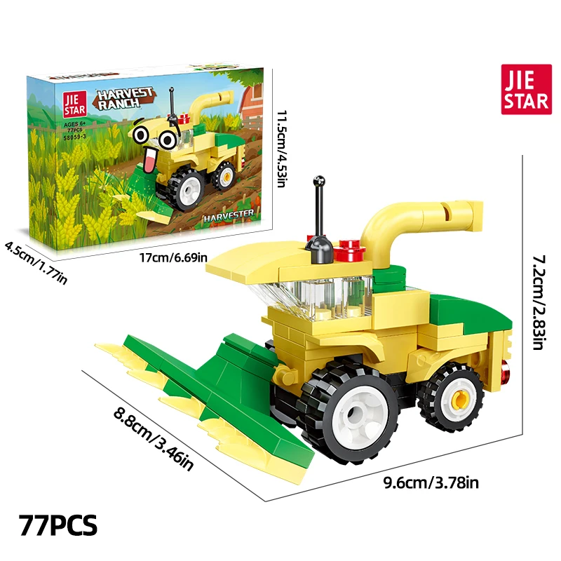 Città Creative Farm Tool Macchine Serie Harvester Trattore Accessori fai da te Building Blocks Giocattoli di mattoni Regali di compleanno di Natale