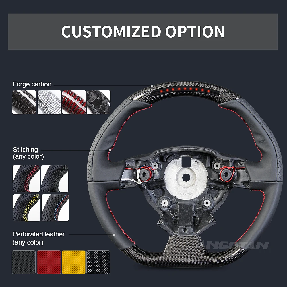 LED/LCD Carbon Fiber Smooth Leather Steering Wheel With Fit For Ferrari 458 488 f12