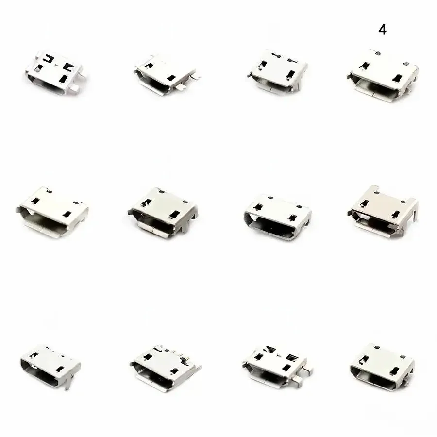 60 SZTUK / ZESTAW Złącze ładowania telefonu komórkowego Micro USB Connect DIP 5PIN Jack USB Socket 12 Model dla MP3/4 Huawei Samsung SMD Kit — zdjęcie 2