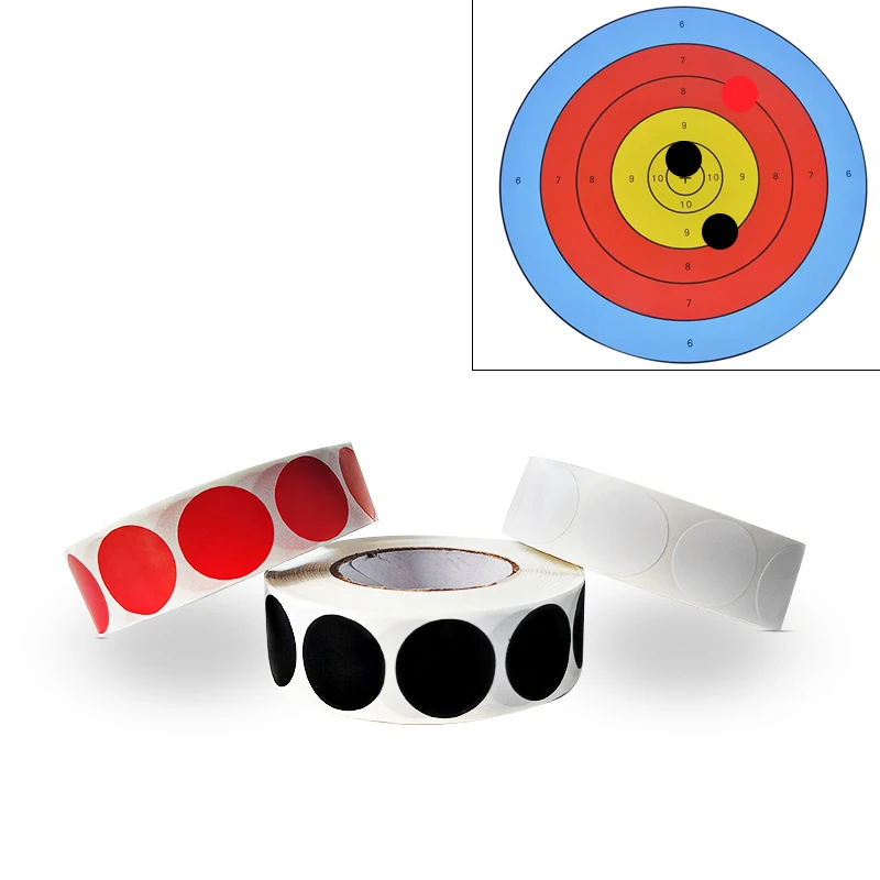 1000/Uds. Tiro negro/rojo para objetivo, yesos para objetivo de 19mm, pegatina de yesos para tiro, accesorios de tiro con orificio Bullseye