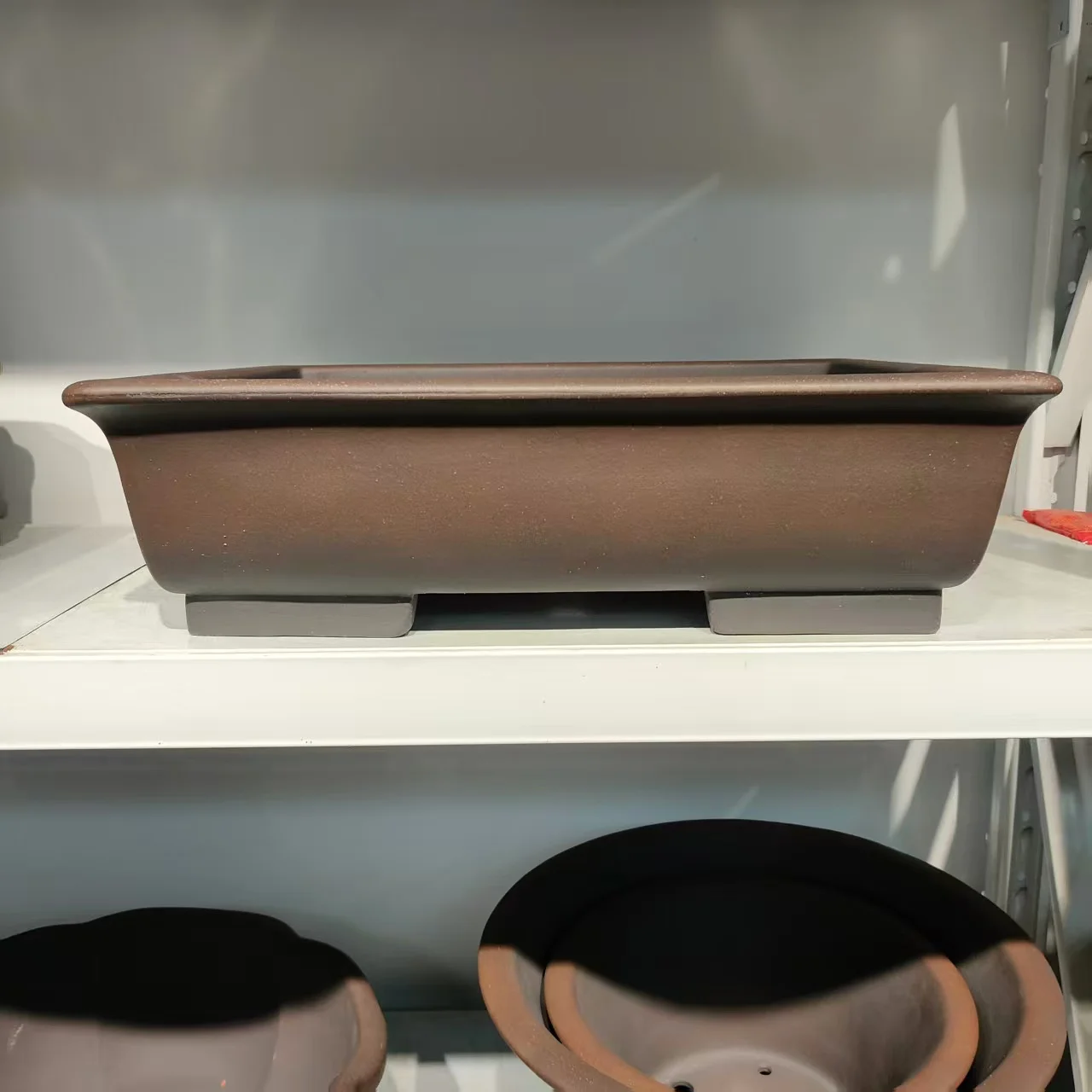 2026 classic antique style Rectangle Shaped Unglazed Yixing Bonsai Pot with HANGSHAN desgin
