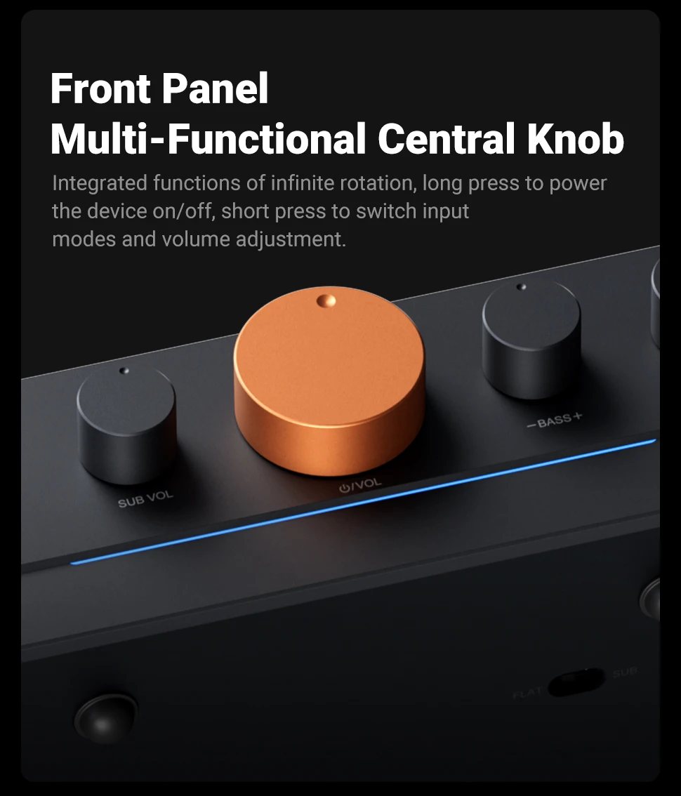 Fosi Audio HT4S Bluetooth 4.1 Heim-Sound-Verstärker, Mini-Desktop-Verstärker mit TPA3116 und Bass-Höhen-Steuerung für Lautsprecher-Subwoofer – Detail 15