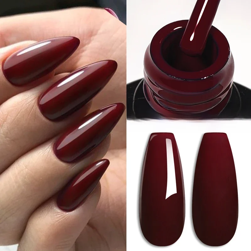 MEET ACROSS – vernis à ongles Gel rouge vin, longue durée, Style français, fournitures pour manucure, Design à faire soi-même, 7ml