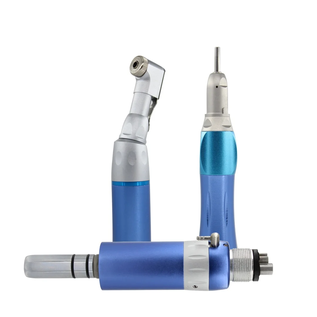 New Dental External Drain Set Slow Low Speed Straight Diagonal Mobile Phone Air Motor 4 Hole Color Handpiece