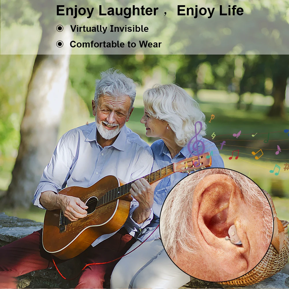 Hearing Aids For Deafness Elderly Mini Invisible Hearing Aids 16 Channels Rechargeable Sound Amplifier with Noise Cancelling