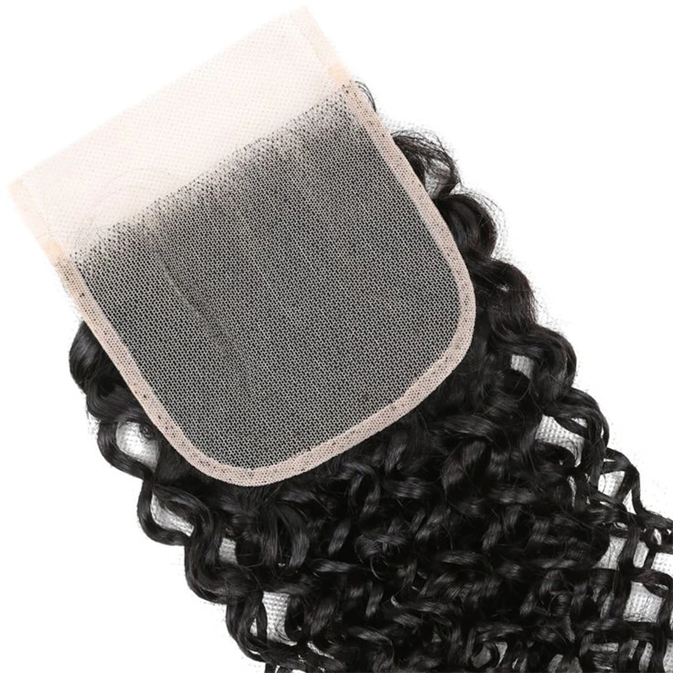 4x4 Swiss Top Lace Closure Kinky Curly Wave Closure Human Hair Closure Curly Curly Lace Closure 100% Unprocessed Human Hair