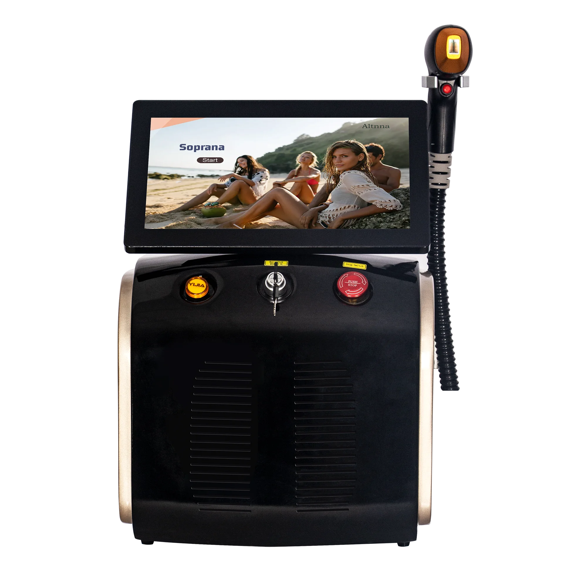 Профессиональный диодный ледяной титановый лазер для удаления волос на теле, 3 длины волны 755/808/1064 нм, удаление волос на лице для салонного эпилятора