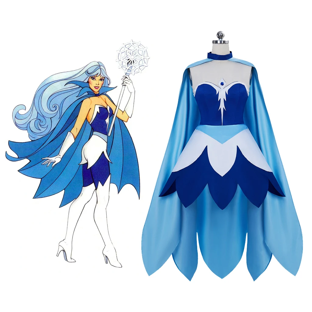 

She-Ra and the Princesses of Power frosta cosplay costumes She Ra frosta dress with cape battle suit women girl halloween party