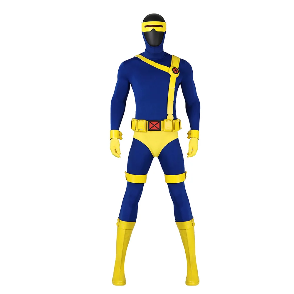 Scott Summers Cosplay CostumeMen Jumpsuit Fantasia Boots Disguise Halloween Carnival Fantasy Clothes