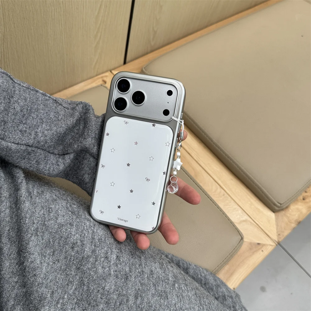 قوس فراشة على شكل نجمة بيضاء فاخرة جديدة مع حافظة حبل مناسبة لهاتف iPhone 17 Pro/13/14/15/16 Pro Max إصدار مضاد للسقوط #4