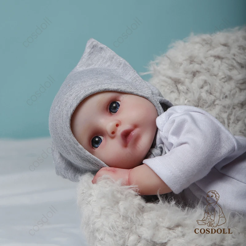 Realistic newborn reborn doll full body soft silicone hand-painted skin hand-planted hair real 3D skin