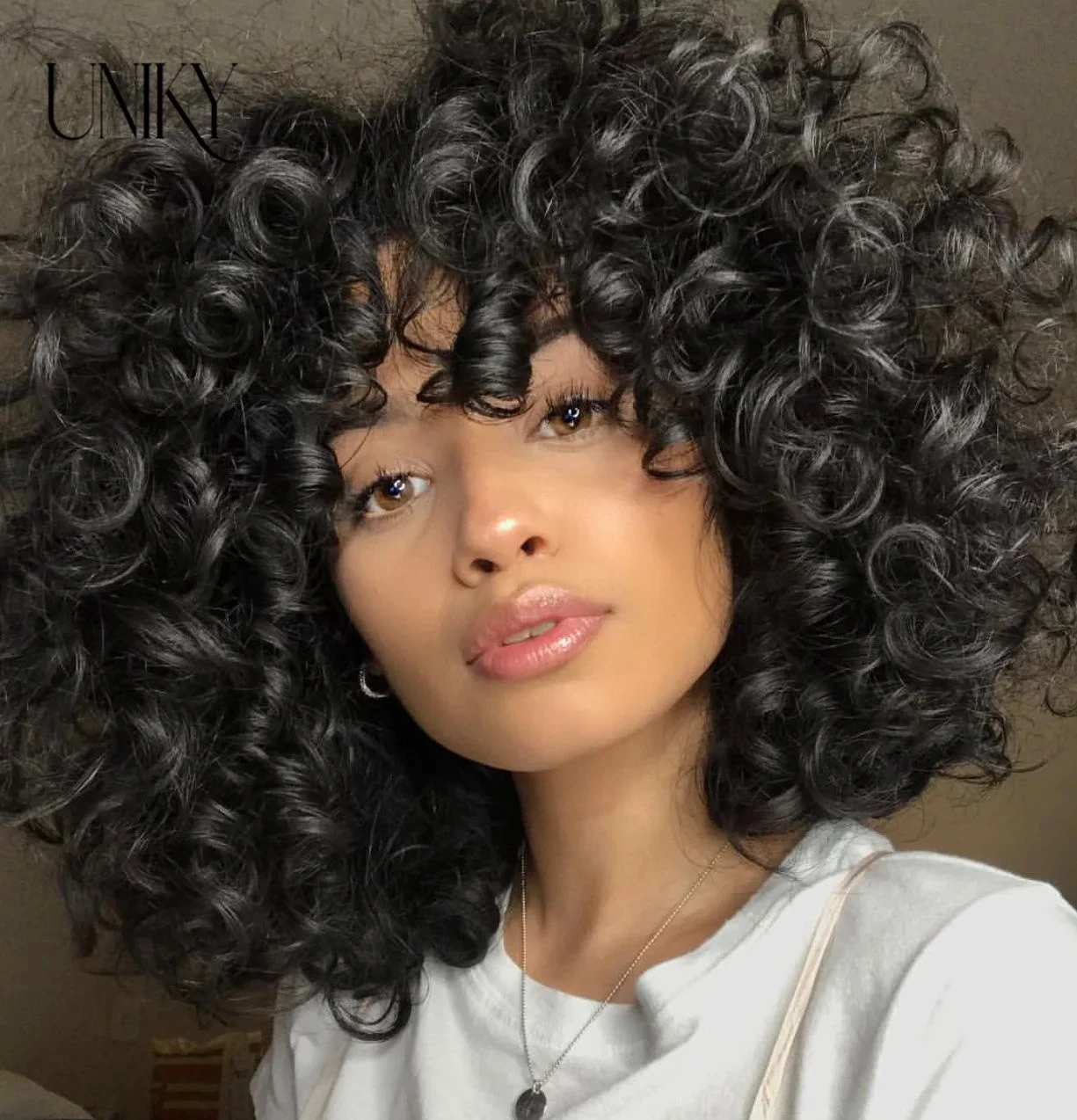 Uniky hair Bouncy Curly Hair Bundles Double Draw Indian 6inch Short Cut Remy Human Hair Extensions Natural Black Brown Color