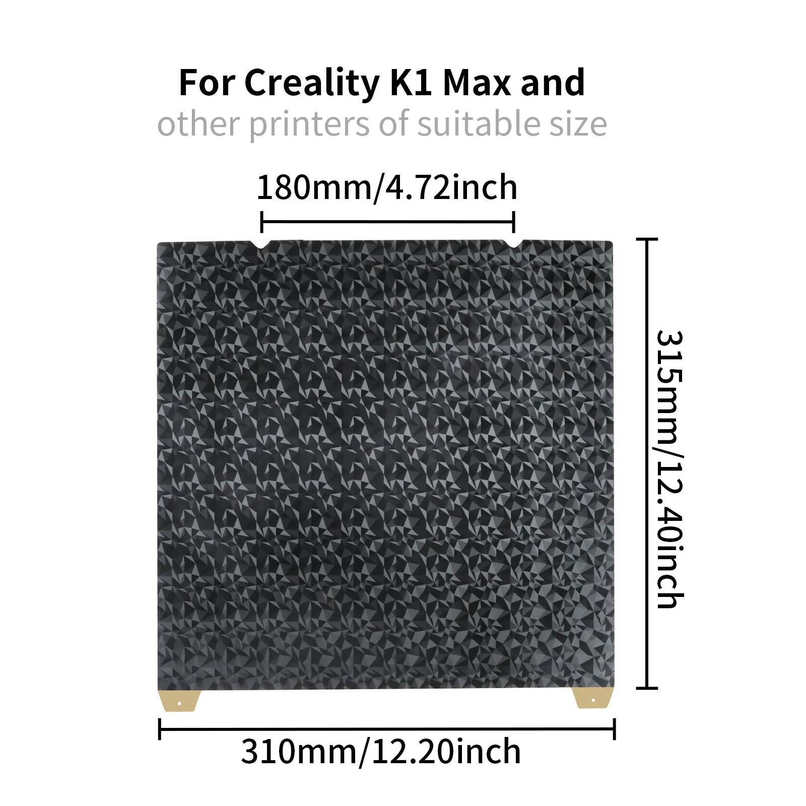 For Creality K1 Max PEI PEO Spring Steel Sheet 310x315mm Build Plate Only for K1 Max 3D Printer Heated bed