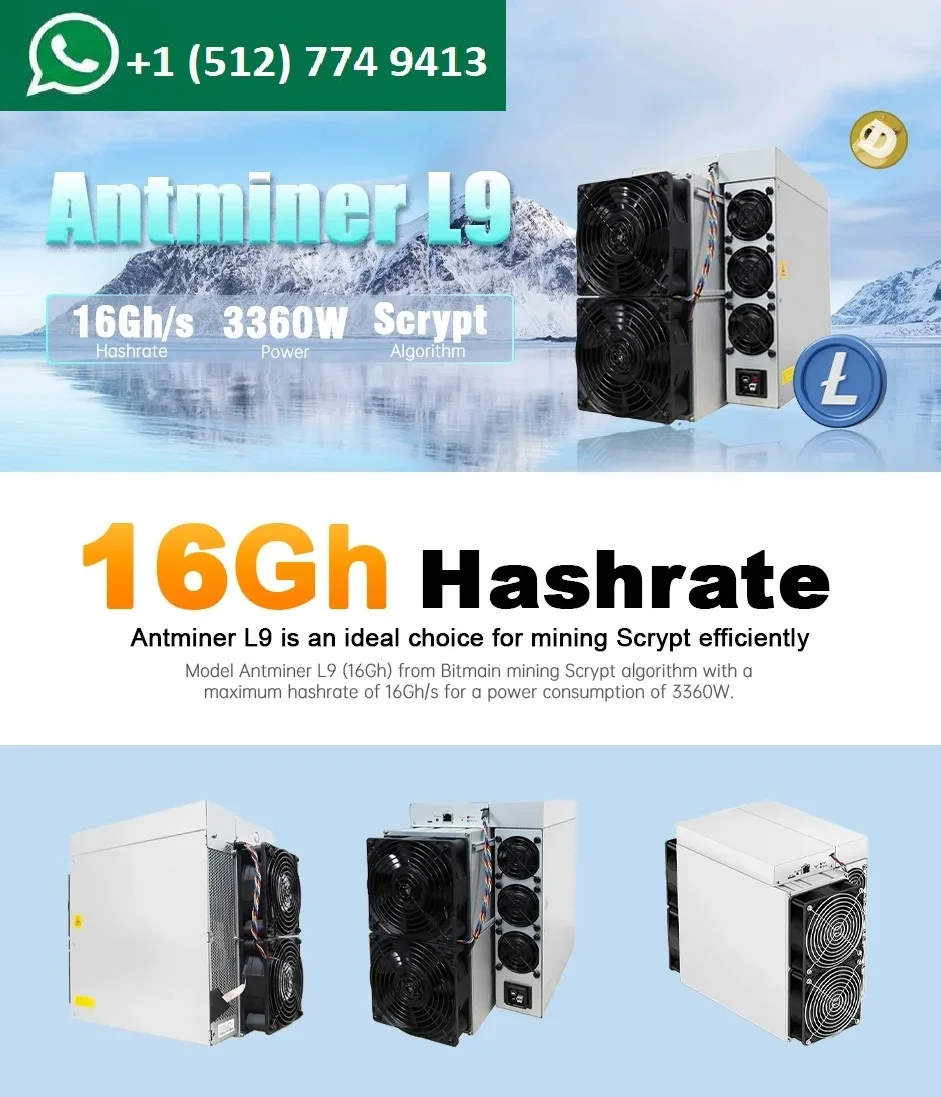 FRESH OFFER BUY 2 GET 1 FREE New BITMAIN Antminer L9 16GH 3360W LTC DOGE BEL Miner