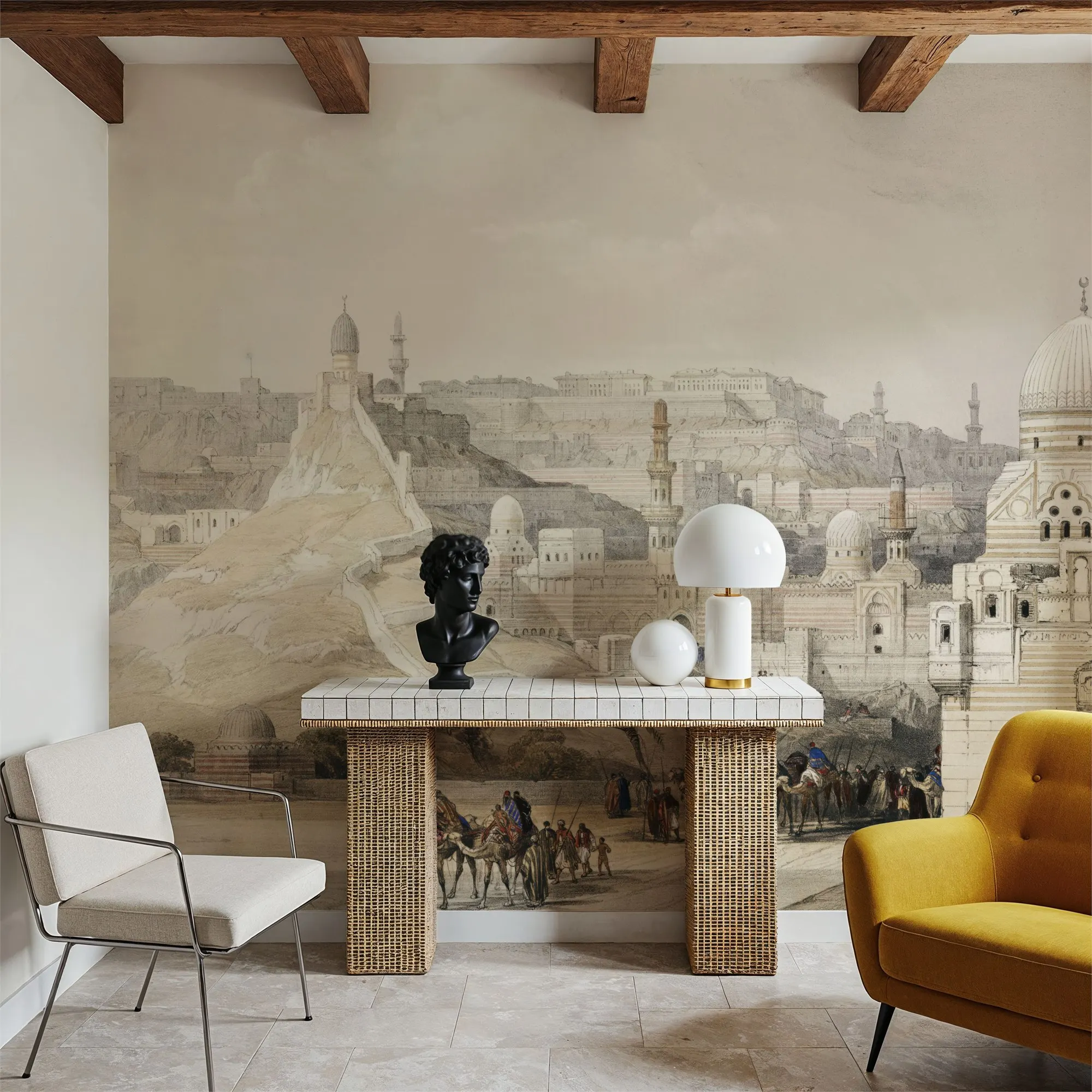 Custom The Citadel of Cairo Large Peel and Stick Mural Wall Decor