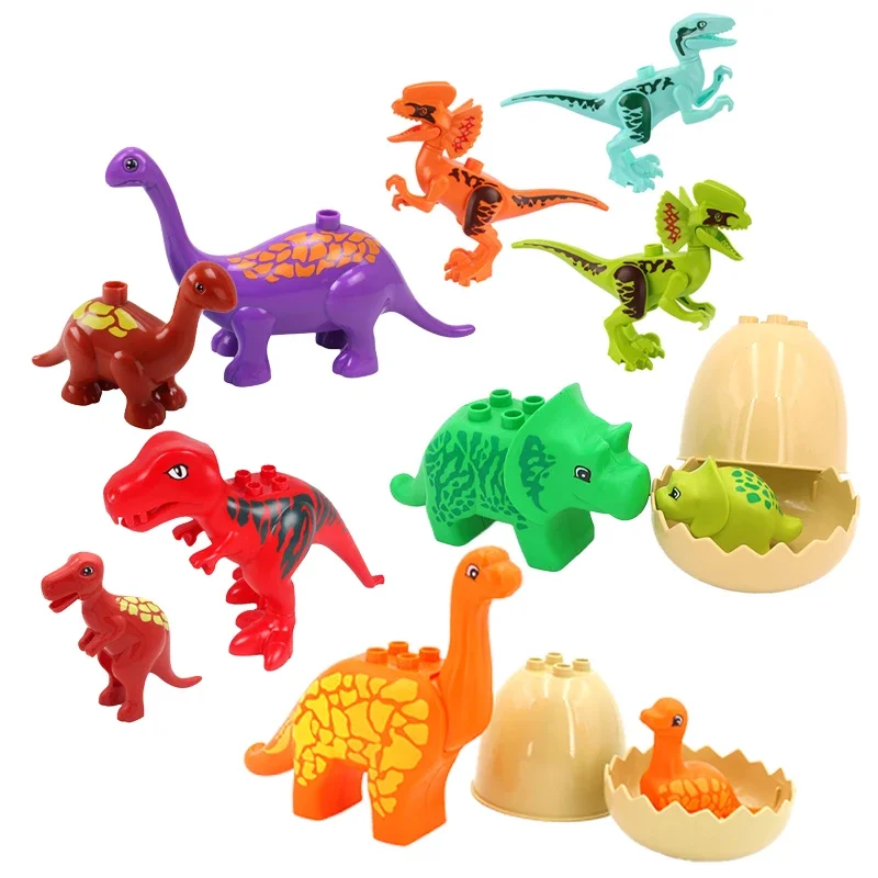 Gros blocs de construction pièces d'animaux ensembles de Zoo dinosaure assembler accessoire Compatible Duplon briques jouets jurassiques pour enfants cadeau
