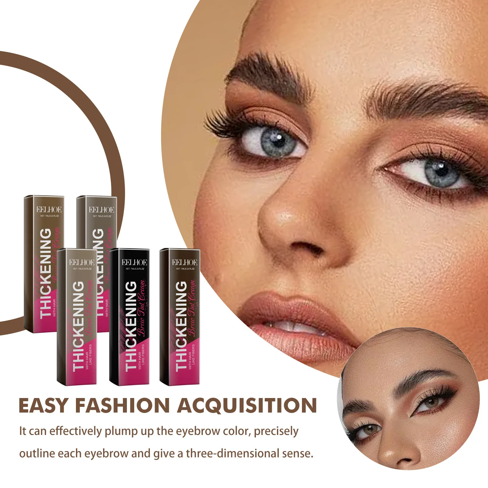 Eelhoe 7 مللي صبغ الحاجب تينت كريم سلسلة 5 ألوان مقاوم للماء العين الحاجب التصميم سريعة الجافة ماكياج العين الحواجب اللوحة كريم